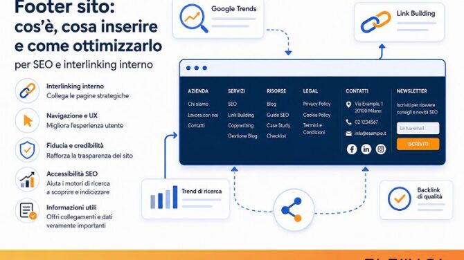 Footer sito: cos’è, cosa inserire e come ottimizzarlo per SEO e link interni